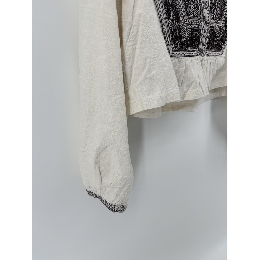 NWT Free People Iggie Embroidered Top XS Boho Festival Oversized Crop MSRP $128 - Picture 7 of 14